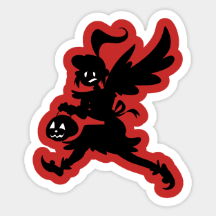 Halloween Fairy Trick or Treater Girl Silhouette Sticker